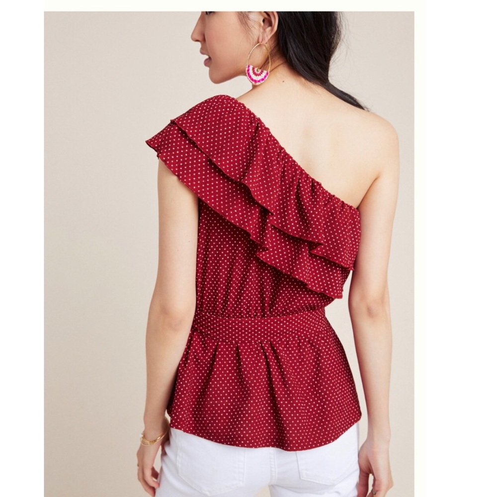 Anthropologie Rita Ruffled One Shoulder Top - Picture 2 of 8